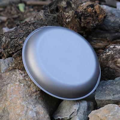 China Sustainable Fruit Salad Dish Picnic Pure Titanium Disc Camping Cooking Dish Set Titanium Food Tray Dinner Plate For Outdoor for sale