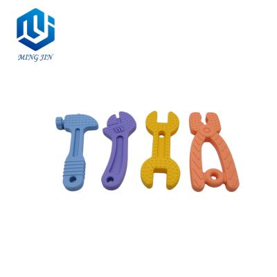 China Silicone Baby Teether Besting Selling Babi Item Factory Food Grade Work Tool Design Silicone Baby Teether for sale