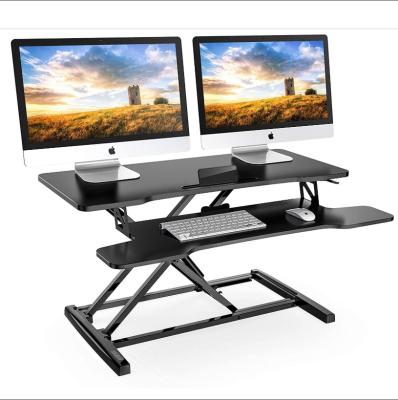 China Adjustable Sit Stand Desk Supplier Standing (Height) Computer Monitor Position Desk Adjustable Height Small Reception for sale