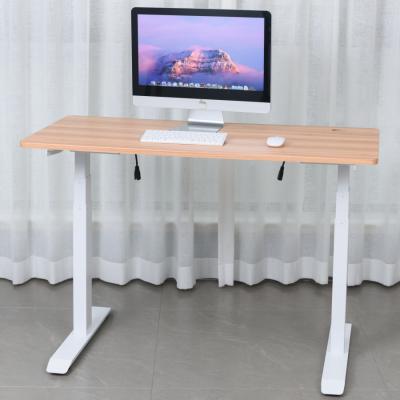 China Modern Dual Motor Metal Frame Height Adjustable Desk Standing Frame C Leg Tilt Formed Acrylic Back Frame Computer Desk for sale