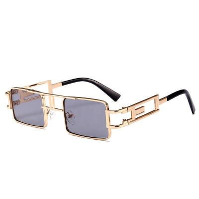 China Wholesale Square Fashion Metal Frame Sun Glass Men Small Gather Trendy Designer Sunglasses Women for sale