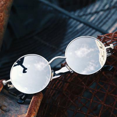 China Fashion Punk Round Steampunk Sun Glasses UV400 Brand Design Mens Womens Vintage Vapor Sun Glass Shades for sale