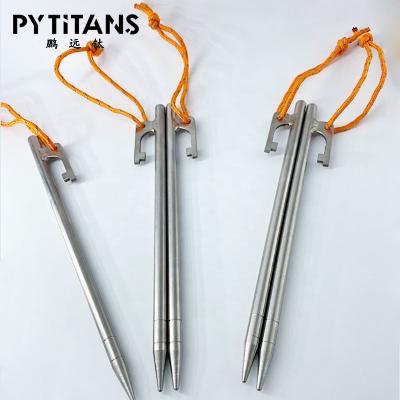 China Outdoor Activities Factory Direct Sale Titanium Camping Tent Ultralight Peg Stake With Outdoor Rope for sale