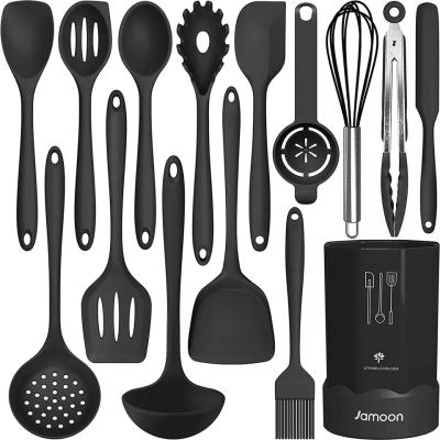 China Wholesale 15 Pcs Durable Heavy Duty Kitchen Accessories Silicone Cookware Utensil Set Cookware Set for sale