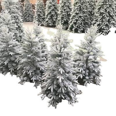 China Environmental Friendly Luxury Christmas Decoration Snow Floccked Dense Christmas Trees For Christmas Party Decorations for sale