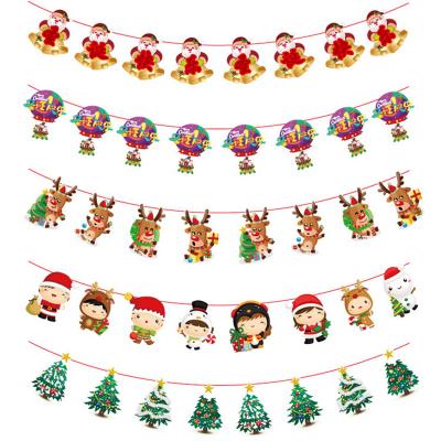 China Wholesale Durable Outdoor Merry Christmas Tree Flag Paper Letter Banner For Bar Mall for sale