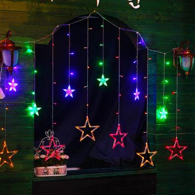 China Outdoor Waterproof Hanging Glitter Star LED Window Curtain String Light for Wedding Party Garden Decoration for sale