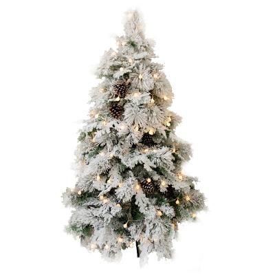 China Snowflower Artificial Pine Tree Christamas Decoration Outdoor Led Christmas Tree for sale