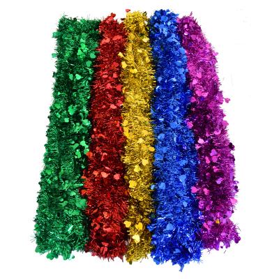 China Plastic Commercial Thick Foil Length Christmas Ornaments Classic Braid Garland for sale