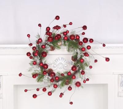 China Eco - Friendly Christmas Ornaments Wreath Hanging Decoration Artificial Christmas Wreath For Front Door for sale