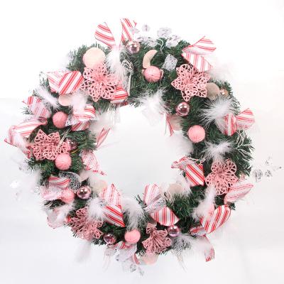 China Fashionable& Eco-friendly Artificial Christmas Ornament Christmas Wreath Hanging Wreath With Lights For Front Door for sale