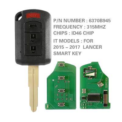 China For M-itsubishi Lancer 2015-2017 Replacement 4 Button Car Control CN011032 For M-itsubishi Lancer 6370B945 2015-2017 Remote Key 315 MHz 46 Chip P/N Key Number 6370B945 for sale