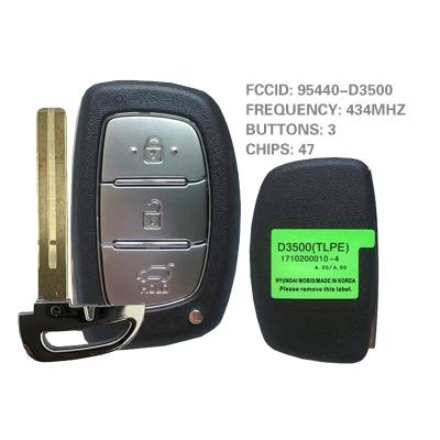 China For Hyundai Tucson 2019 Genuine CN020130 For Hyundai Tucson 2019 Genuine Smart Remote Key 3 Buttons 433MHz 95440-D3500 for sale