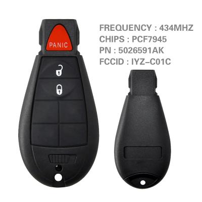 China FOR Jeep Chrysler Dodge CN015100-0 Aftermarket Chrysler Dodge Caravan Smart Key 2011-2019 Jeep With Keyless Vanish Fobik 5026591AK IYZ-C01C PCF7945 for sale