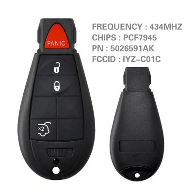 China FOR Jeep Chrysler Dodge CN015100-4 Replacement Smart Keyless Key For Chrysler Dodge Fobik Caravan 2011-2019 Remote 5026591AK IYZ-C01C 433Mhz PCF7945 for sale