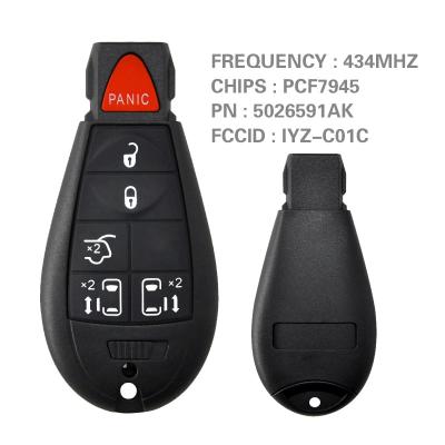 China FOR Jeep Chrysler Dodge CN015100-9 Replacement Smart Keyless Key For Chrysler Dodge Fobik Caravan 2011-2019 Remote 5026591AK IYZ-C01C 433Mhz PCF7945 for sale