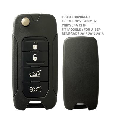 China For Jeep Renegade CN086032 For Jeep Renegade 2016 2017 2018 Remote Car Key AES Chip 433MHz FCCID RX2RKEL9 for sale