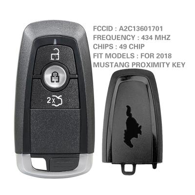 China For 2018 Ford Mustang Proximity CN018116 Aftermarket 3 Button Ford Mustang Remote Key Fob 2018 With 434MHz 49 Chip FCC Number A2C13601701 for sale