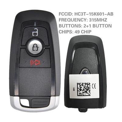 China Ford Ecosport Explorer F150 F250 F350 F450 F550 CN018080 3 Button Smart Ford E Edge Cosport Explorer F150 F250 F350 F450 F550 Key with 315Mhz 49 Chip FCC HC3T-15K601-AB for sale