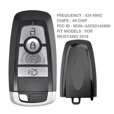 China Ford M ustang 2018 aftermarket CN018114 4 button Smart Keyless Ford M ustang 2018 key fob with 433.92Mhz 164-R8172 FCC ID M3N-A2C93142600 for sale