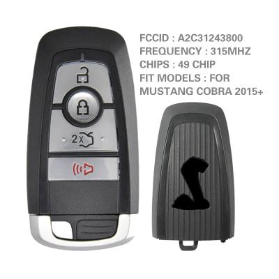 China For Ford M ustang C obra 2015+ CN018117 aftermarket 4 button smart key for Ford M ustang C obra 2015+ remote with 315Mhz PCF7953P FCCID M3N- A2C31243800 for sale