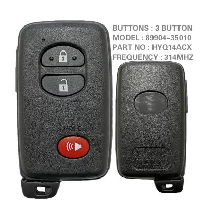 China T-oyota Prius/Prius 4 Runner 2010+ CN007209 Aftermarket 3 Button Car Smart Key For 2010+ T-oyota Prius/Prius 4 Runner 314Mhz HYQ14ACX Chip P1 98 4D-67 Light Gray for sale