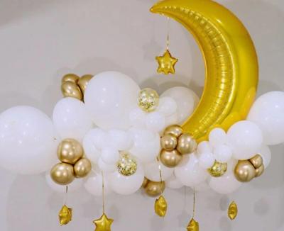 China Ramada/Eid Mubarak Muslim Eid Mubarak Party Decoration Star Moon Balloon Set Ramadan Latex Balloons Party Festival Celebration for sale