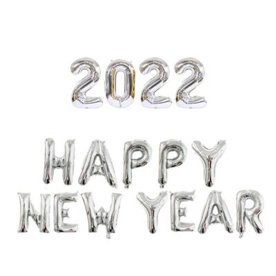 China 2022 HAPPY NEW YEARS Party Balloon Celebration New Year's Day Stage Decoration Letter Foil Balloons Number Balloon for sale