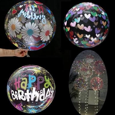 China Party New Design 4D Balloon 20 Inch Round Shaped Clear Bobo Balloons Indoor Outdoor Birthday Party Decor for sale