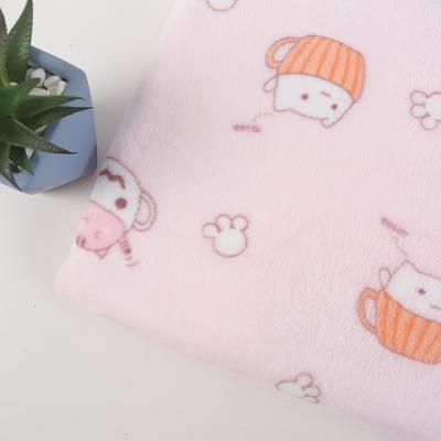 China Shrink-Resistant 100% Polyester Flannel Knitting Coral Fleece Printed Fabric by customazation for sale