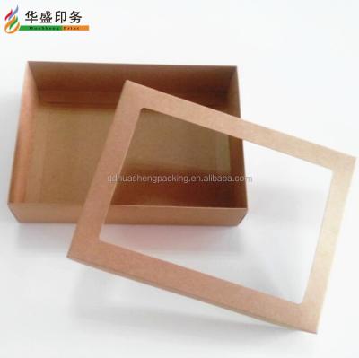 China 2018 Recyclable New Cheap Custom Copy See Gift Box Kraft Paper Box With Clear Window for sale