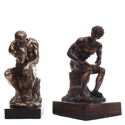 China Europe Home Decoration Pieces, Luxury Accessories Modern Thinker Sculpture Sculpture Copper Plated Statue for sale