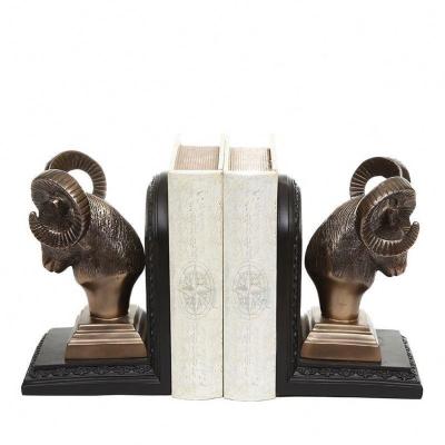 China Europe Modern Bedroom Decorative Accessories Patch Home Decoration Resin Sculpture Copper Bookend for sale