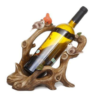 China Red Wine Viable Rack Resin Imitation Wood Wine Rack For Hotel Home Decoration for sale