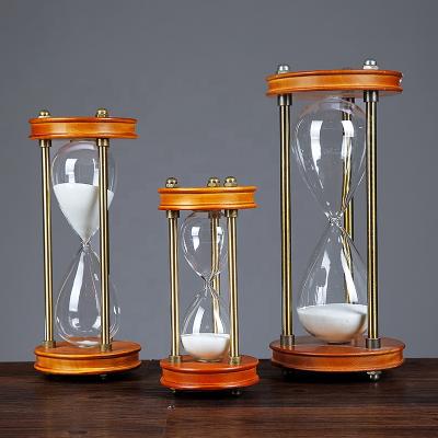 China CLASSIC wholesale wooden decor medium hourglass, antique sand timer for Table decoration for sale