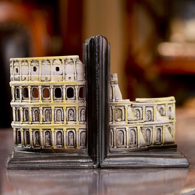 China New Home Decoration Design The Roman Colosseum Exquisite Resin Vintage Bookends Bookends Study Room Home Decoration for sale