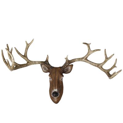 China Europe Wall Hanging Craft Wall Sculptures Large Stereo Head Deer Statues Elks Resin Home Decoration Animal As Pictures for sale