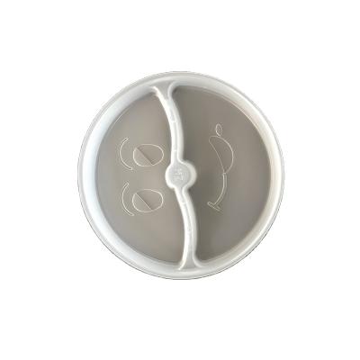 China Compartment Divided Insert Dishes Dishes 165mm Disposable Disposable Dish Lid 2 Plastic Inner For Kraft Paper Bowl for sale