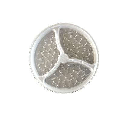 China Compartment Divided Insert Dishes Dishes 165mm Disposable Disposable Dish Lid 3 Plastic Inner For Kraft Paper Bowl for sale