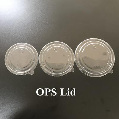 China Disposable Food Grade OPS Disposable Plastic Lid in Kraft Paper Cups Factory Direct Sale for sale