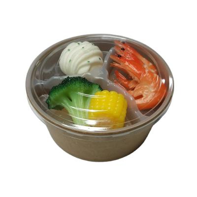 China Biodegradable Microwave Safe Disposable Wrapping Paper Bowl With Plastic Lids Hot Food Wrapping Container On Sale for sale