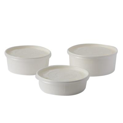 China White Paper Biodegradable Biodegradable Disposable Bowl Take Out Rice Soup Noodle Salad Bowl With Lid for sale