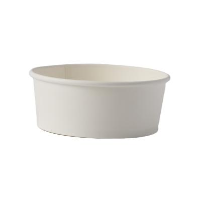 China Recyclable 1000ml white paper bowl with plastic lid take away fast food packaging container factory direct supply for sale