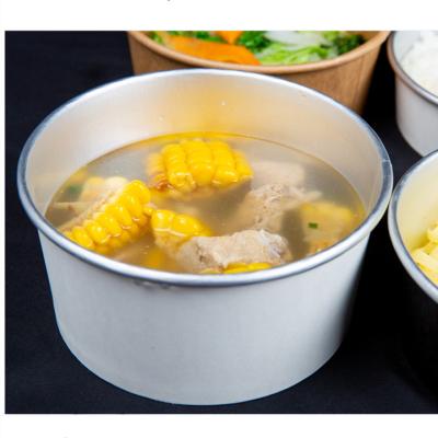 China New Arrivals Biodegradable Biodegradable Aluminum Foil Disposable Salad Bowl Take Away Food Packing Containers for sale