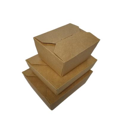 China Biodegradable Biodegradable Lunch Box Kraft Paper Disposable Food Packaging Container Take Away Food Packing Box On Sale for sale