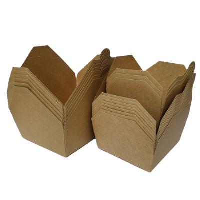 China Biodegradable Disposable Kraft Paper Food Packaging Container Take Away Food Packing Box Biodegradable Lunch Box On Sale for sale