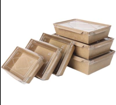 China 500ml Factory Price Salad Waterproof Wholesale Customized Square Paper Box for sale