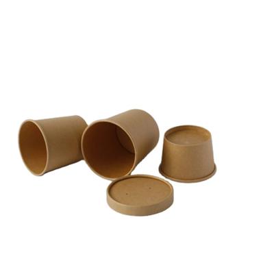 China Take Out Food Packaging Container Wrapping Paper Biodegradable Custom Printed Disposable Soup Cup With Paper Lid for sale