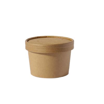 China 250ml Biodegradable Disposable Packaging Paper Soup Cup With Lid Flat Paper Factory Direct Sale for sale