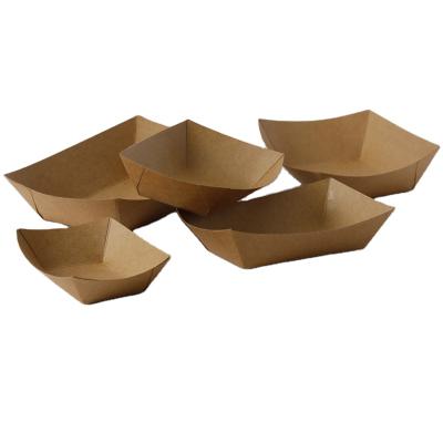 China Biodegradable Eco - Friendly Food Packaging Craft Shop Dish Dishes Box Take Out Food Packaging Container Anti Slip Boat Shape for sale